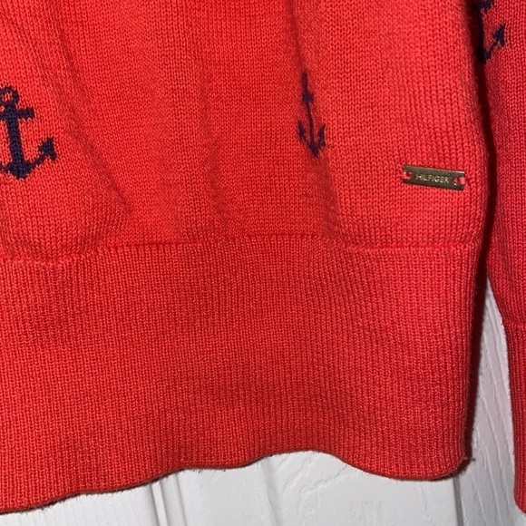 Tommy  Hilfiger burnt orange Logo Cardigan Sz L - Picture 10 of 11